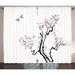 East Urban Home Floral Semi-Sheer Rod Pocket Curtain Panels Polyester in Brown | 90 H in | Wayfair 48AAB8DC8C2D498B90C87D1822C50180