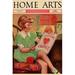 Buyenlarge 'Little Girl Sews a Valentine' by Home Arts Vintage Advertisement in Brown/Green/Red | 42 H x 28 W x 1.5 D in | Wayfair