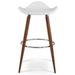 Everly Quinn Moonyean Bar & Counter Stool Upholstered/Leather/Metal/Faux leather in Black/Brown | 28 H x 17 W x 18 D in | Wayfair