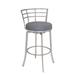 Latitude Run® Morris Swivel Bar & Counter Stool Upholstered/Leather in Gray/Black | 35 H x 29 W x 23 D in | Wayfair