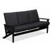 Winston Porter Chrisa Patio Sofa w/ Cushions Plastic/Metal in Black | 38 H x 74.5 W x 31 D in | Wayfair D361E3011A7043E690852080B1FA205C