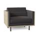 Armchair - Maria Yee Maxwell 36.25" Wide Armchair Wood/Fabric in Gray/Brown | 32.25 H x 36.25 W x 32.5 D in | Wayfair 265-109120141FC0F/FR08