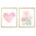 Outside In Art Studio Artistic Flower Garden w/ Personalized Heart, Paper Prints Paper in Pink | 14 H x 11 W x 0.0625 D in | Wayfair