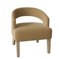 Barrel Chair - Poshbin Carly 27" Wide Barrel Chair Polyester/Velvet in White/Brown | 31 H x 27 W x 27 D in | Wayfair 1053-LenaSeagull-Natural