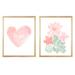 Outside In Art Studio Artistic Flower Garden w/ Personalized Heart, Paper Prints Paper in Pink | 10 H x 8 W x 0.0625 D in | Wayfair