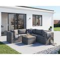 Susie's Garden 6 Piece Rattan Sofa Sectional Seating Group w/ Cushions Synthetic Wicker/All - Weather Wicker/Wicker/Rattan in Gray | Outdoor Furniture | Wayfair