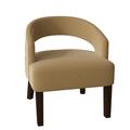 Barrel Chair - Poshbin Carly 27" Wide Barrel Chair Polyester/Velvet in White/Brown | 31 H x 27 W x 27 D in | Wayfair 1053-CapeWhite-Walnut