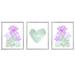 Outside In Art Studio Contemporary Flowers w/ Name for Girls Room, Paper Prints Paper in Pink/Green/Blue | 10 H x 8 W x 0.06 D in | Wayfair