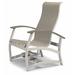 Red Barrel Studio® Hinch Marine Grade Sling Hidden Motion Chat Swivel Patio Chair in Gray/White | 39 H x 27.5 W x 28.5 D in | Wayfair