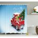 The Holiday Aisle® Christmas Red Truck Xmas Tree Single Shower Curtain Polyester | 69 H x 105 W in | Wayfair 12089F7F84144DCCAE7DAC1F961E7460