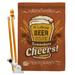 Breeze Decor It's Always Beer O'clock Happy Hour & Drinks Beverages Impressions Decorative 2-Sided 40 x 28 in. Flag Set in Brown | Wayfair