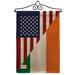 Breeze Decor American Irish Friendship 2-Sided Burlap 19 x 13 in. Garden Flag in Black/Brown/Red | 18.5 H x 13 W x 0.1 D in | Wayfair