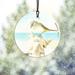 Trend Setters Marjolein Bastin Art Bird & Shell Starfire Prints Hanging Circle Decoration in Blue/White | 3.5 H x 3.5 W x 0.25 D in | Wayfair