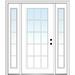 Verona Home Design Smooth Grilles Primed Fiberglass Prehung Front Entry Doors Fiberglass | 80 H x 64 W x 1.75 D in | Wayfair ZZ29246L