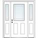 Verona Home Design Smooth Internal Prairie Grilles Primed Fiberglass Prehung Front Entry Doors Fiberglass | 80 H x 64 W in | Wayfair ZZ29522R