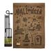 Breeze Decor Halloween Doodles Fall Impressions Decorative 2-Sided Polyester 19 x 13 in. Flag Set in Brown | 18.5 H x 13 W x 1 D in | Wayfair