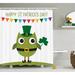 The Holiday Aisle® St. Patrick'S Day Owl w/ Leprechaun Costume Greeting Design For Party Shamrock Single Shower Curtain | 69 H x 105 W in | Wayfair