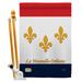 Breeze Decor New Orleans Interests Fleur De Lys Impressions Decorative 2-Sided 40 x 28 in. Flag Set in Gray/Red | 40 H x 28 W x 1 D in | Wayfair