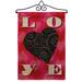 Breeze Decor Love Heart 2-Sided Burlap 19 x 13 in. Garden Flag in Black/Red | 18.5 H x 13 W x 1 D in | Wayfair BD-VA-GS-101050-IP-DB-02-D-US12-AM