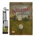 Breeze Decor Welcome Golfers Interests Sports Impressions Decorative 2-Sided 19 x 13 in. Flag Set in Brown | 18.5 H x 13 W x 1 D in | Wayfair