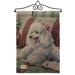 Breeze Decor Poodle Burlap Nature Pets Impressions Decorative 2-Sided Polyester 1.5 x 1.1 ft Garden Flag in Gray | 18.5 H x 13 W x 1 D in | Wayfair