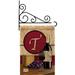 Breeze Decor Wine Initial Happy Hour & Drinks 2-Sided Burlap 19 x 13 in. Garden Flag in Red/Brown | 18.5 H x 13 W x 0.1 D in | Wayfair