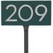 Montague Metal Products Inc. Floating 1-Line Lawn Address Sign Metal in Green | 6 H x 12.5 W x 1 D in | Wayfair HMP-043-L-HG-TT