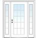 Verona Home Design Smooth Grilles Primed Fiberglass Prehung Front Entry Doors Fiberglass | 80 H x 64 W x 1.75 D in | Wayfair ZZ29246R