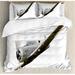East Urban Home Airplane Historical Old War Aircraft Flying Fighter Weapon Propeller Wing Duvet Cover Set Microfiber in Gray/White | King | Wayfair