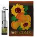 Breeze Decor Welcome Pumpkin Fall Harvest & Autumn Impressions 2-Sided Polyester 19 x 13 in. Flag Set in Black/Brown/Orange | Wayfair