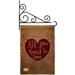 Breeze Decor All You Need Is Love 2-Sided Burlap 19 x 13 in. Garden Flag in Brown/Red | 18.5 H x 13 W in | Wayfair