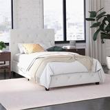 Andover Mills™ Kreutzer Tufted Low Profile Platform Bed Upholstered/Faux leather in White | 39 H x 43.5 W x 80 D in | Wayfair