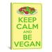 Winston Porter Jetter Keep Calm & Be Vegan Graphic Art on Canvas in Green/Yellow | 90 H x 60 W x 1.5 D in | Wayfair