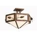 Loon Peak® Aitken 4 - Light 21" Unique/Statement Geometric Semi Flush Mount Glass in Black/Brown | 16 H x 21 W x 21 D in | Wayfair