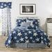 Highland Dunes Kansas Palm Beach Tropical Starfish and Corals 15" Bed Skirt Cotton in Blue | 78 W x 80 D in | Wayfair