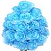 House of Hampton® Artificial Blooming Rose Flowers Bush Polyester in Blue | 25 H x 15.5 W x 9.5 D in | Wayfair 3DAE9BD5CC014D6D9D0539E7D9B256BD