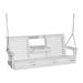 Ebern Designs Bellandra Plain Porch Swing Plastic in White | 24.5 H x 64.5 W x 26 D in | Wayfair FFFB2DC7F1F549F2A1CCB3A53AA651D9