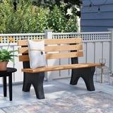 Arlmont & Co. Wetzel Recycled Plastic Park Outdoor Bench Plastic in Brown | 33.5 H x 72 W x 25 D in | Wayfair 363535119D3749698E6DF986CAA265BF