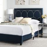 House of Hampton® Clausen Low Profile Platform Bed Upholstered/Velvet in Blue | 53.5 H x 64.5 W x 87.5 D in | Wayfair