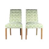 Ivy Bronx Malin Parsons Chair Upholstered/Fabric in Green/White | 36 H x 20 W x 25 D in | Wayfair 9043194AA23A4065A68F04BA6B22C887