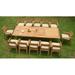 Rosecliff Heights Pixley Rectangular 12 - Person 82" Long Teak Outdoor Dining Set Wood/Teak in Brown/White | 29.5 H x 82 W x 42.5 D in | Wayfair