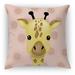 Isabelle & Max™ Rodrick Giraffe Baby Polka Dots Throw Pillow Eco-Fill/Polyester in Pink | 16 H x 16 W x 4 D in | Wayfair