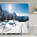 East Urban Home Winter Panoramic Winter Scenery on Mountain w/ Sunny Weather & Trees Photo Shower Curtain Set Polyester | 75 H x 69 W in | Wayfair