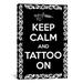 Winston Porter Keep Calm & Tattoo on Graphic Art on Canvas in Black | 26 H x 18 W x 0.75 D in | Wayfair 9081BAEDCD8F405D863B5D66D401C133