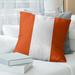 East Urban Home Oregon Corvallis Pillow Polyester/Polyfill/Leather/Suede in Orange/White | 20 H x 20 W x 3 D in | Wayfair