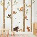 Zoomie Kids Birch Trees w/ Cute Forest Animals Wall Decal Vinyl in Black/Yellow | 96 H x 112 W in | Wayfair BE459E4A07D4483CA239D54FF8252CB0