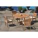 Rosecliff Heights Oavia Round 4 - Person Teak Outdoor Dining Set Wood/Teak in Brown/White | 30.5 H x 72 W x 72 D in | Wayfair