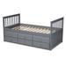 Highland Dunes Winana Wood Twin Daybed w/ Trundle Wood in Brown/Gray | 36.8 H x 42.4 W x 77.5 D in | Wayfair 2DC66C4B0BD04D60A63B0FD109747125