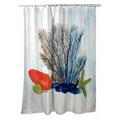 Highland Dunes Coral and Shells Single Shower Curtain Polyester in Blue/Gray | 72 H x 70 W in | Wayfair 3284E532493C4B3E9AE49CFED899F5C4