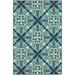 Blue/Green 62.99 x 0.15 in Area Rug - Winston Porter Benford Floral Indoor/Outdoor Area Rug Polypropylene | 62.99 W x 0.15 D in | Wayfair